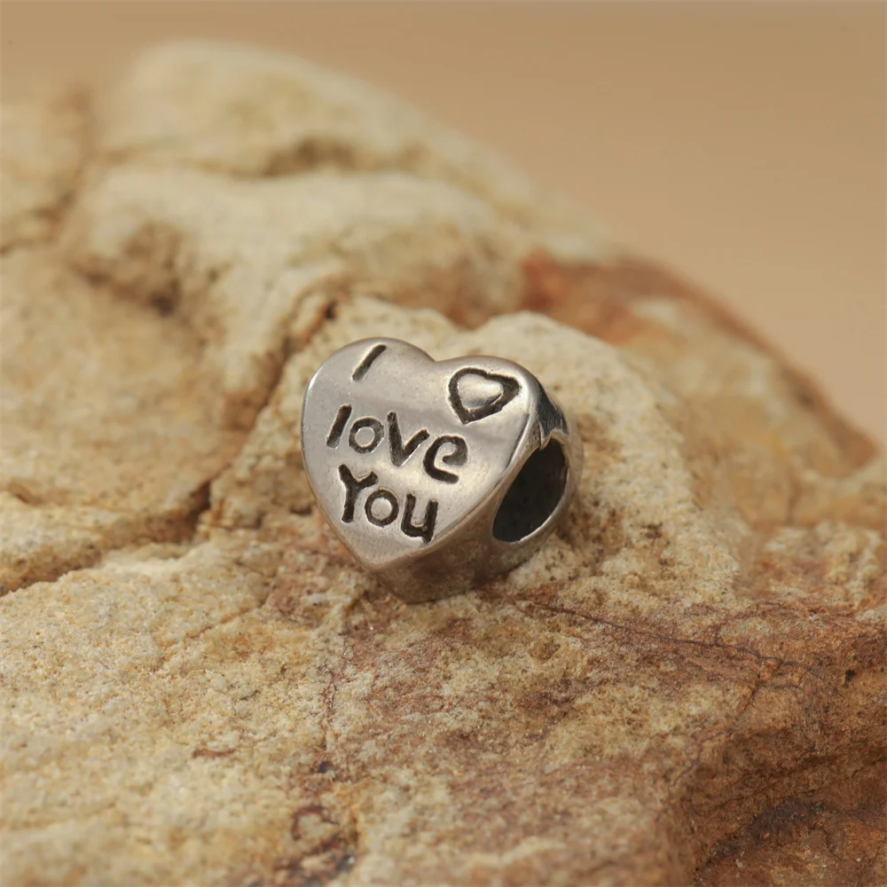 Set of 5 Vintage-Style Stainless Steel Charms