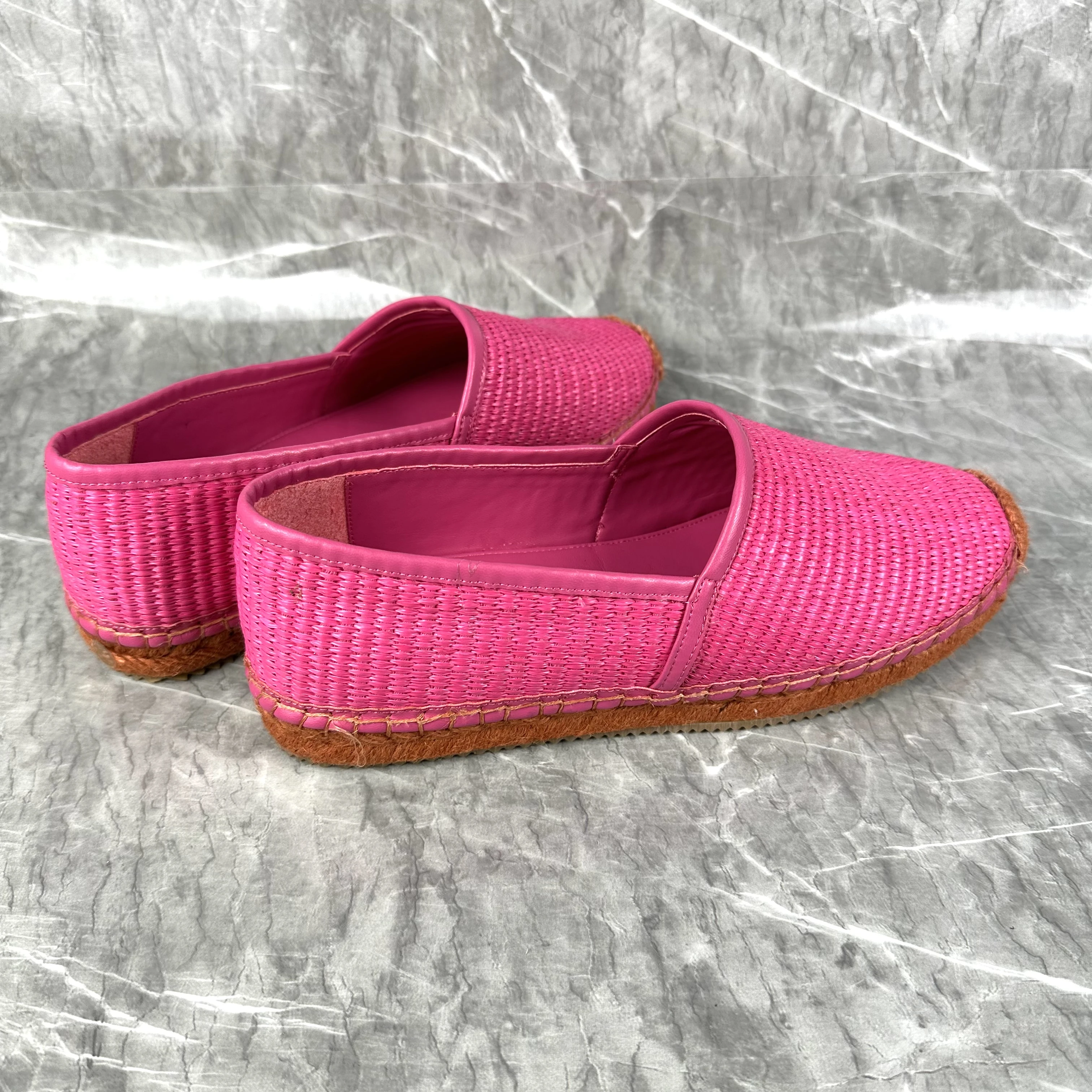Grass Woven Thick Soled Fisherman's Shoes Female Round Toe Slip On Shallow Comfortable Luxury Brand Casual Loafers Shoes