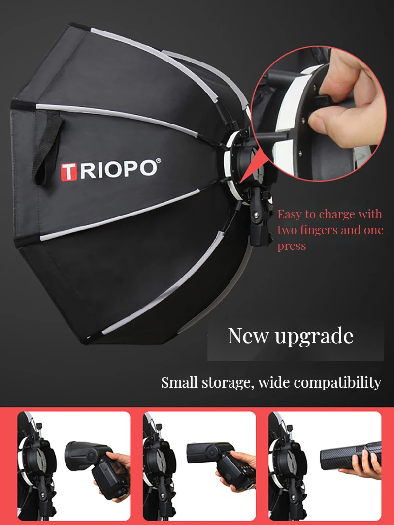 TRIOPO Softbox KX55CM KX 65CM 90CM Octagon Umbrella Light Box For