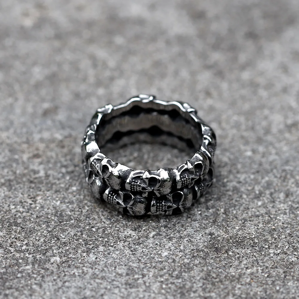 Orphic | Anello In Acciaio Inossidabile Color Argento Martellato E Spazzolato Da 9 Mm P