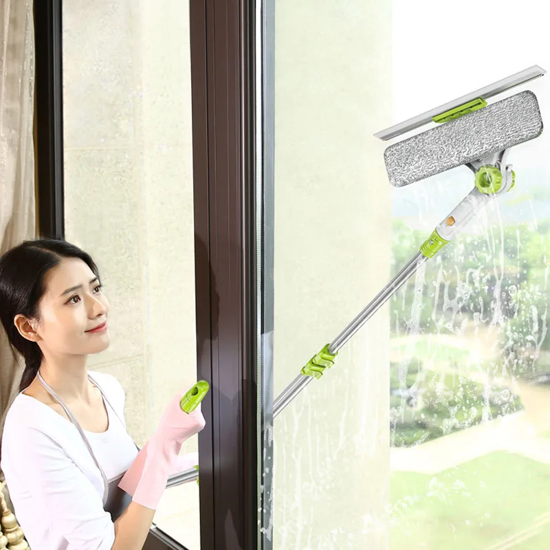 C,Upgraded Telescopic High-rise Window Cleaning Glass Cleaner Brush For Washing Window Dust Brush Clean Windows Hobot