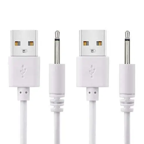 Charging Cable 2PCS USB to AUDIO DC For Rechargeable Wand Massagers 2.5mm