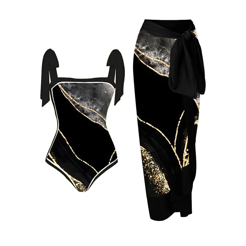 

Ombre Print One Piece Swimsuit and Cover Up Woman‘s Sexy Fashion Summer swimwear 2023