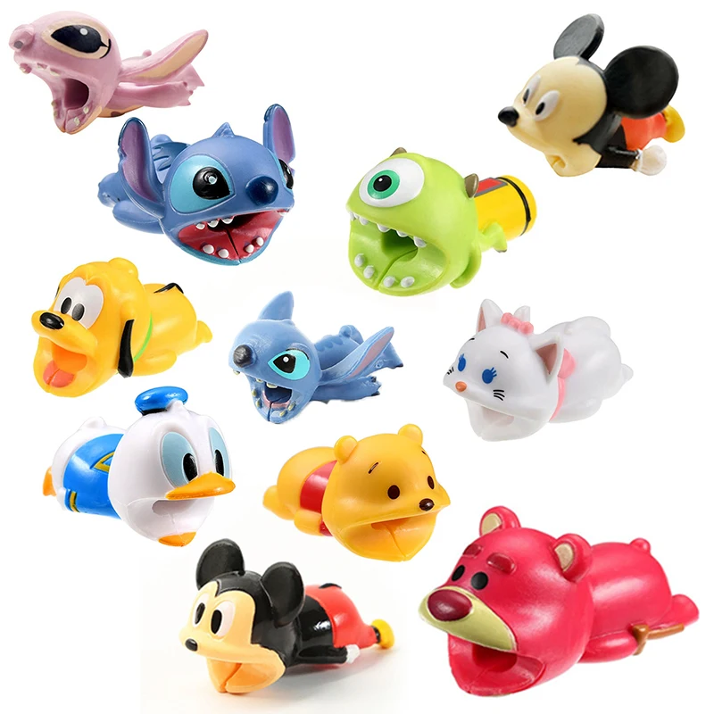 

Disney Cartoon Cable Protector Mickey Minnie Stitch Anime Usb Line Earphone Cable Protector Charger Bite Data Line Protectors