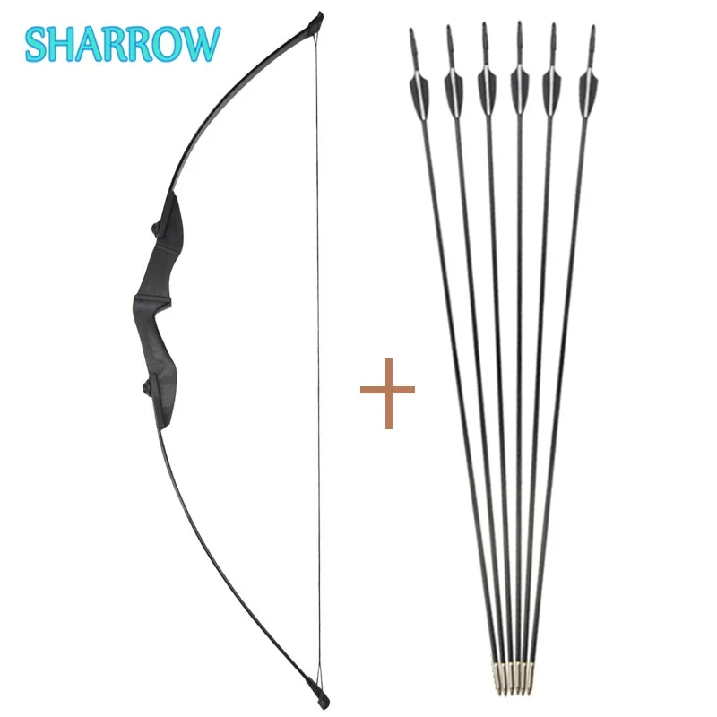 30/40lbs Archery Straight Bow 55" Recurve Bow Arrows Takedown Target Practice 
