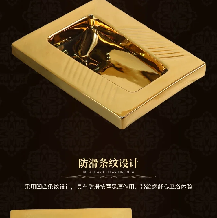 Description Picture 6 of itemY Complete Set of Water Tank Golden Toilet Potty Chair Toilet Ceramic Urinal унитаз напольный غطاء مرحاض ارضي