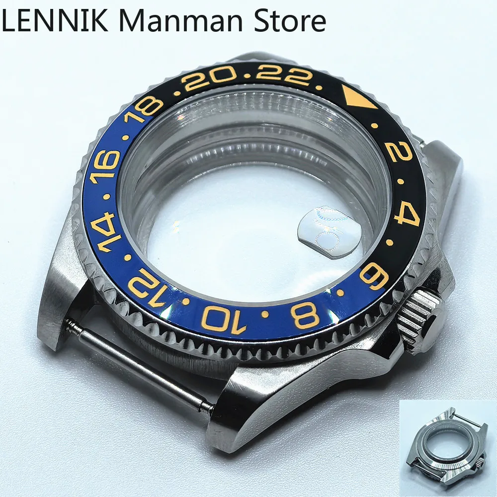 40mm Black PVD Watch Case with Transparent Back Glass