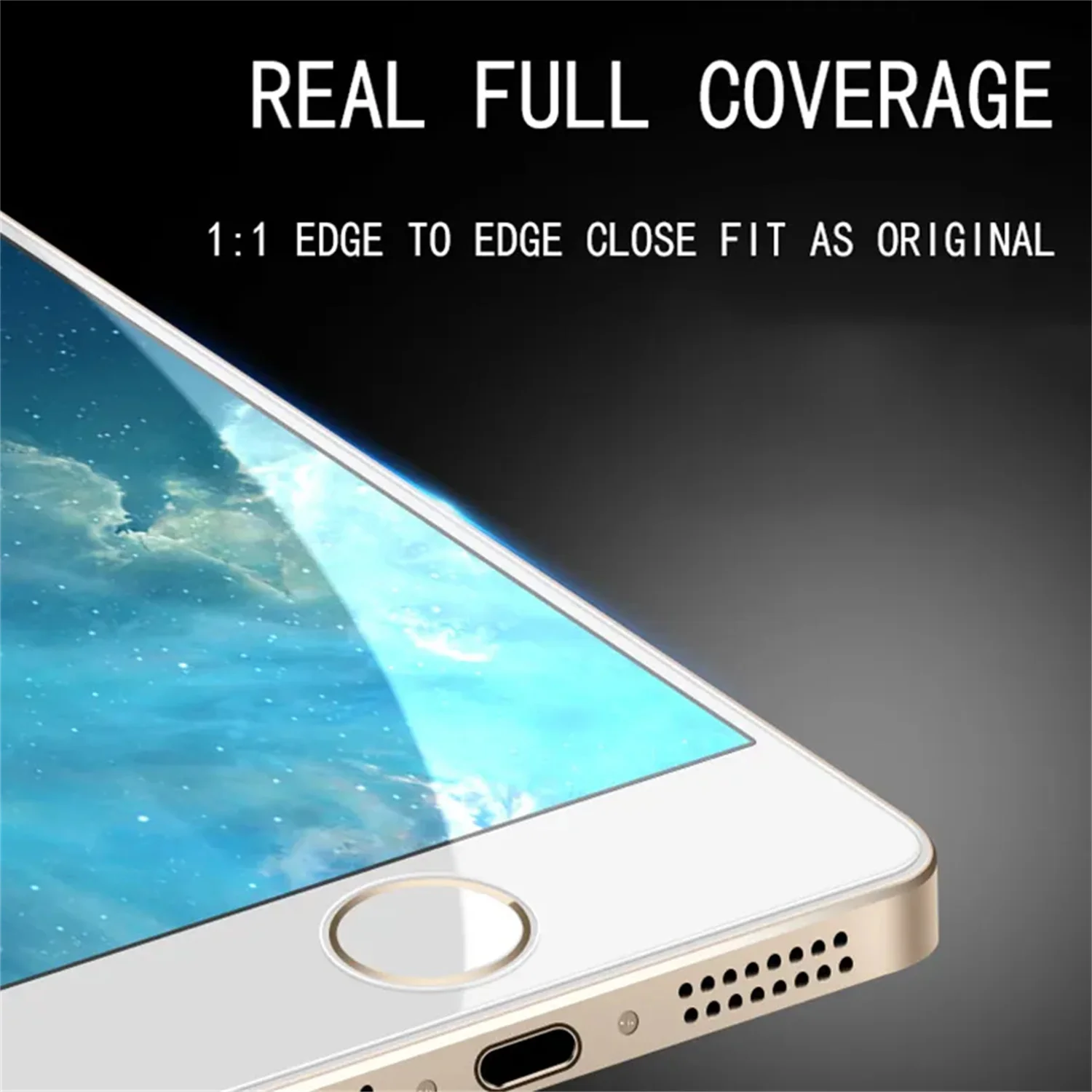Pellicola salvaschermo 9H per Apple iPhone 4 4s 5 5S 5c SE 2016 2/4 pezzi vetro temperato HD - immagine 3