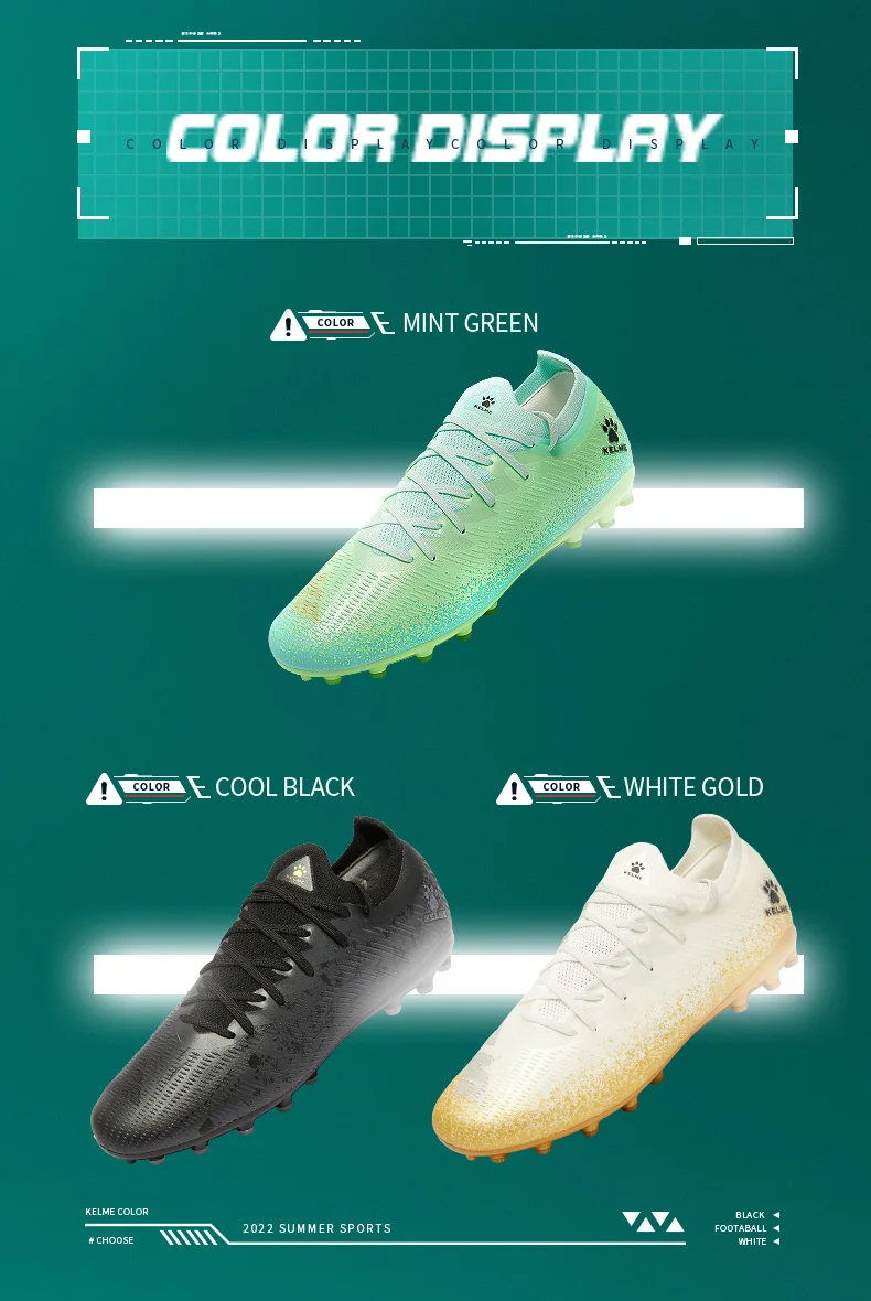 Description Picture 5 of itemKELME  MG Shoes Artificial Grass Slip-Resistant Men Soccer Shoes Training Sneakers Professional Football Boots 9242ZX1108
