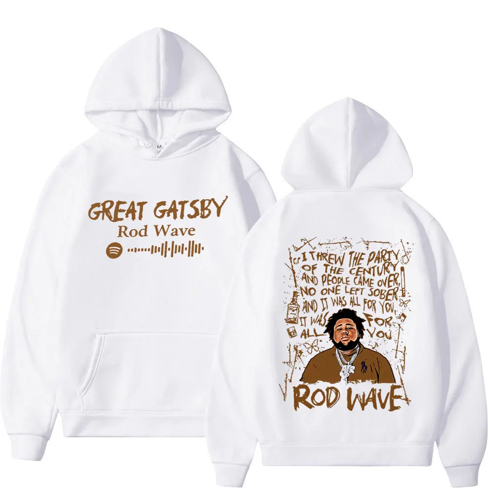 

Rapper Rod Wave Nostalgia Album Song Great Gatsby Print Hoodies Harajuku Hip Hop Hooded Sweatshirts Fashion Casual Hoodie Unisex