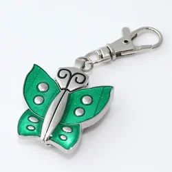 Butterfly Fashion Pocket Pendant Keyring Watch with Chain and Gift Bag - Stylish Clip - On Accessory (GREEN)