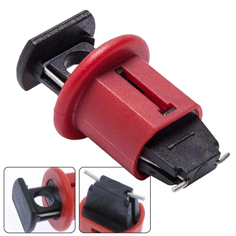 Brand New Breaker Lock MCB Lockout Black+red Breaker Lockout MCB Circuit Lockout Metal + Nylon Push Lock Closed