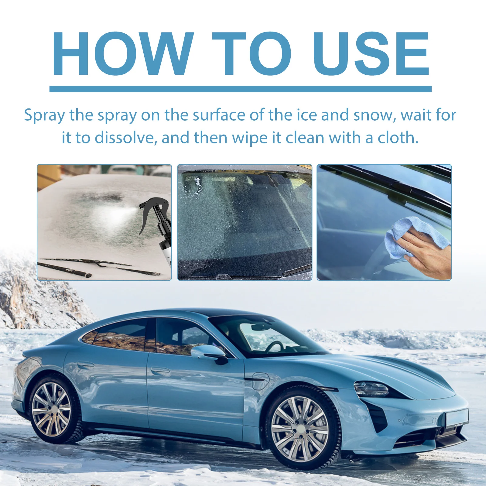 Car Snow Deicing Spray Ice Remover Winter Window Locks Defrosting Liquid Glass Cleaning Handles Anti Slip Auto Supplies
