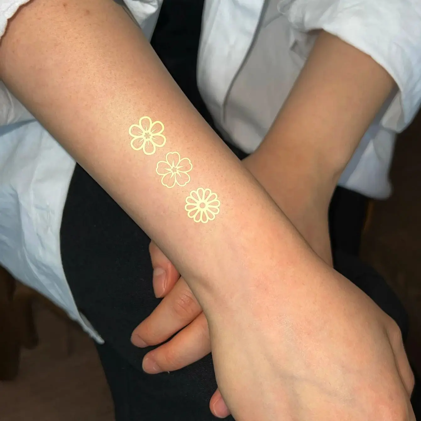 Boho Metallic Gold Temporary Tattoo Party Body Arm Art Fake Flash Tattoo Stickers 6 Sheets Hollow Out Design Small Pattern