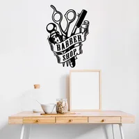 Barbershop Sticker Waterproof Vinyl Wallpaper Home Decor Wall Art Sticker Murals 2