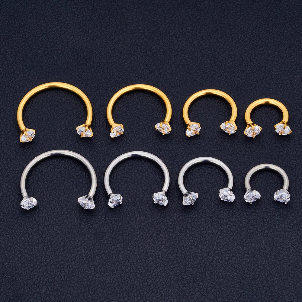 Piercing Jewelry Body Piercing Earrings Ear Piercing Jewelry Body Piercing Jewelry Body Jewelry 5Pcs G23 Titanium 16G CZ Tragus Eyebrow Piercing Stud Earrings Septum Nose Rings Internal Thread