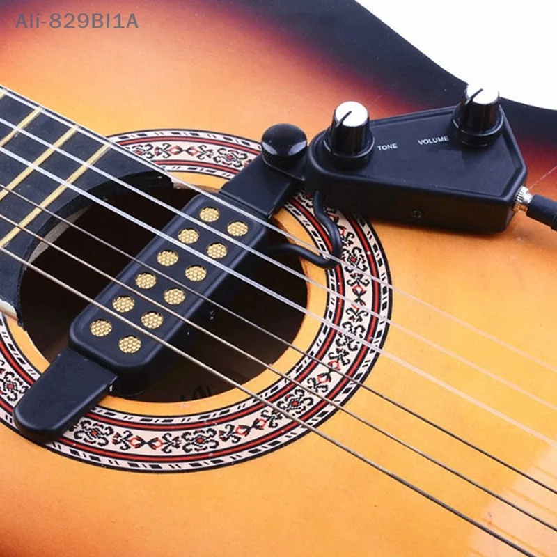Clip-On Sound Microfono Wire Amplificatore Di Prelievo Per Chitarra Elettrica Acustica A 12 Fori
