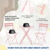 3-Piece Bistro Table and Chairs, Wrought Iron Bistro Set, Anti-Rust, Waterproof Folding Cafe Table and Chairs Set of 2, Foldable 6