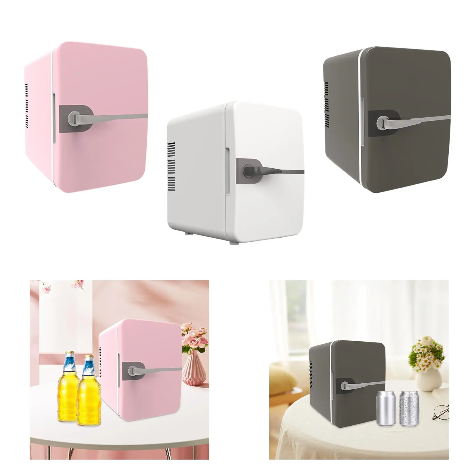 Mini Fridge for Bedroom 6L/8 Cans Small Refrigerator Portable Thermoelectric Cooling and Warmer for Cabin Car Bedroom Room Dorm