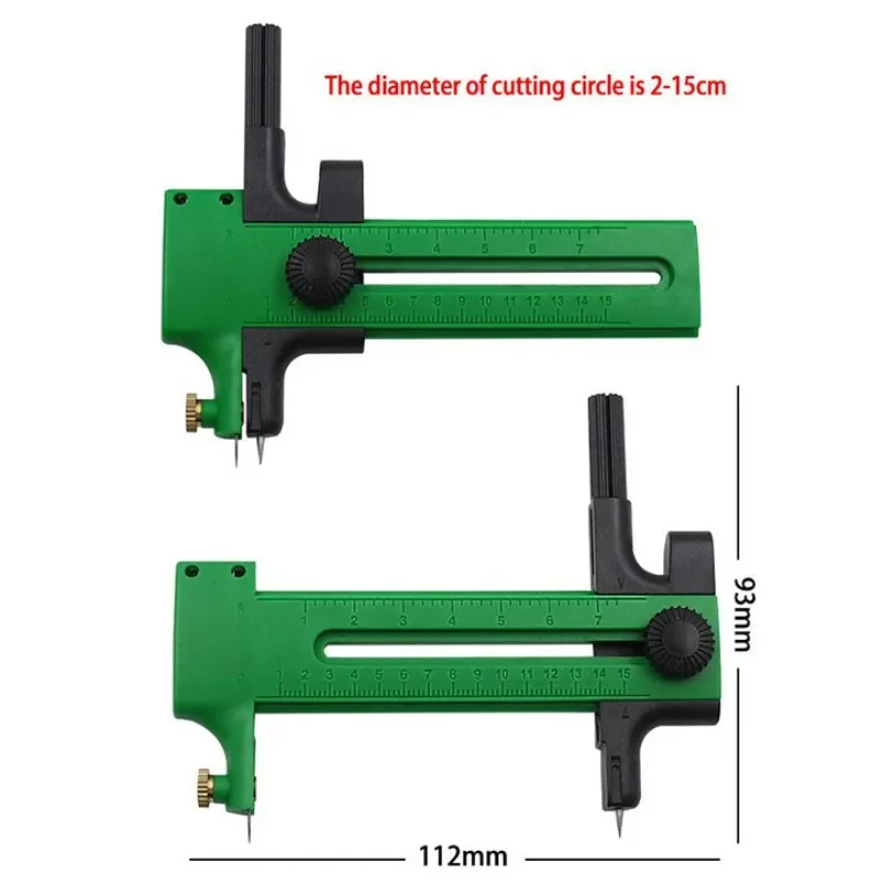 Paper Cutter Circular Cutter Handle Circle Cutter Rotary Compass Circle Cutter 2-15cm Cutting Tool for Draw Picture Fabric Leather Craft DIY Scrapbook Making