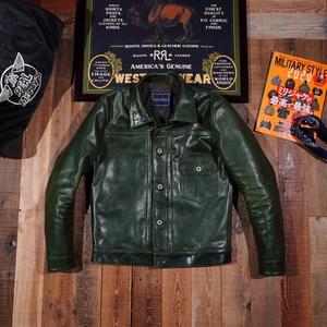 Tailor Brando Classic TYPE1 Heavyweight 506 Workwear Jacket Batik Horsehide Men's Denim Short Slim Jacket