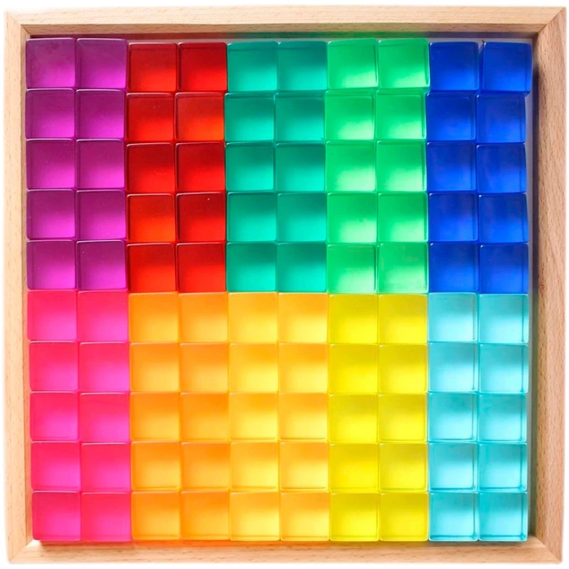 Acrylic Cubes Blocks Gem Kids Learning Color Light &amp Shadow Transmission Stacking Toys Baby Montessori Educational | Игрушки и хобби