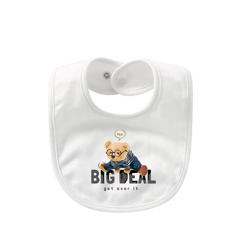 

Новые нагрудники для новорожденных, Роскошный дизайнерский нагрудник, модный нагрудник с принтом медведя, 100% хлопок, фартук для маленьких девочек и мальчиков, детские подарки