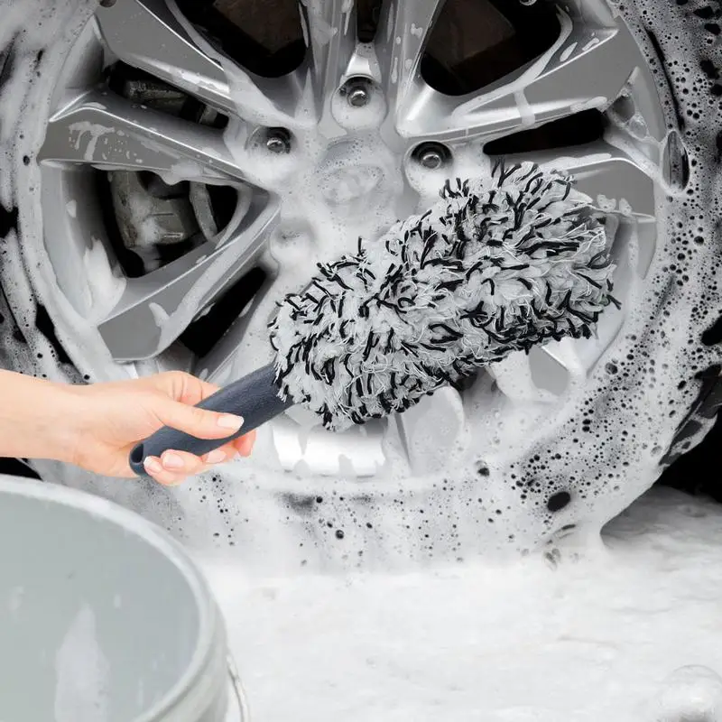 

Car Wheel Woolies Plush Soft Alloy Wheel Cleaning Brush Detailing Brushes Auto Motorcycle Maintenance Care Clean Tool Accessory