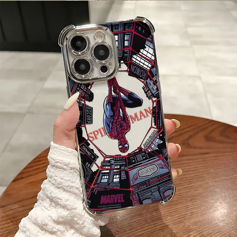 Cool Red S-Spider-Mans Net Plating Anti-Fall Phone Case