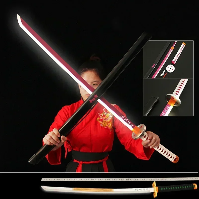 104cm Japanese Anime Katana Nichirin Blade Wooden Samurai Sword Charge Luminescence Anime Cosplay Weapon Model Gifts Toys Boys 6