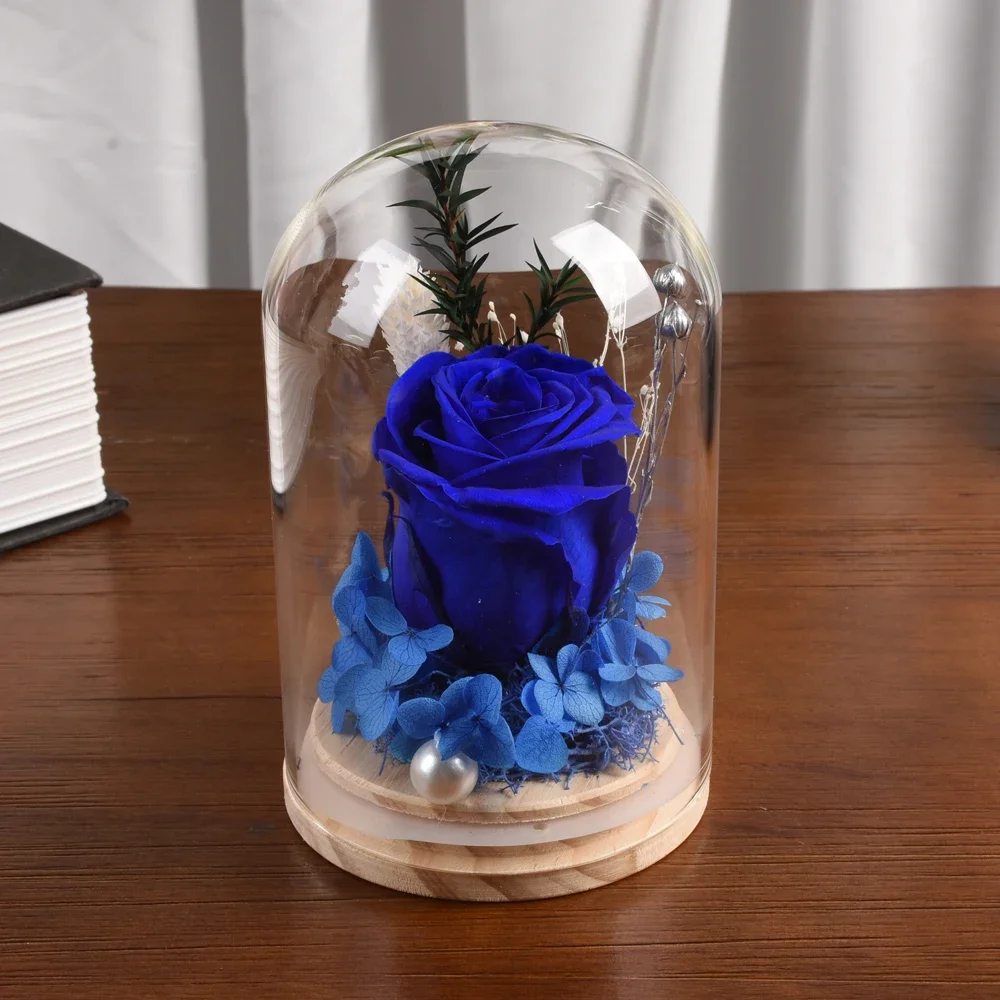 TEGOVE Rose Éternelle,Cadeau Femme,Cadeau Fleur De Rose Conservée à La