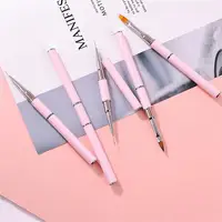Dual-ended Nail Brush French Stripe Brushes Manicure Liner Brush 3D Tips Ultra-thin Line Drawing Pen UV Gel Painting Brushes 1