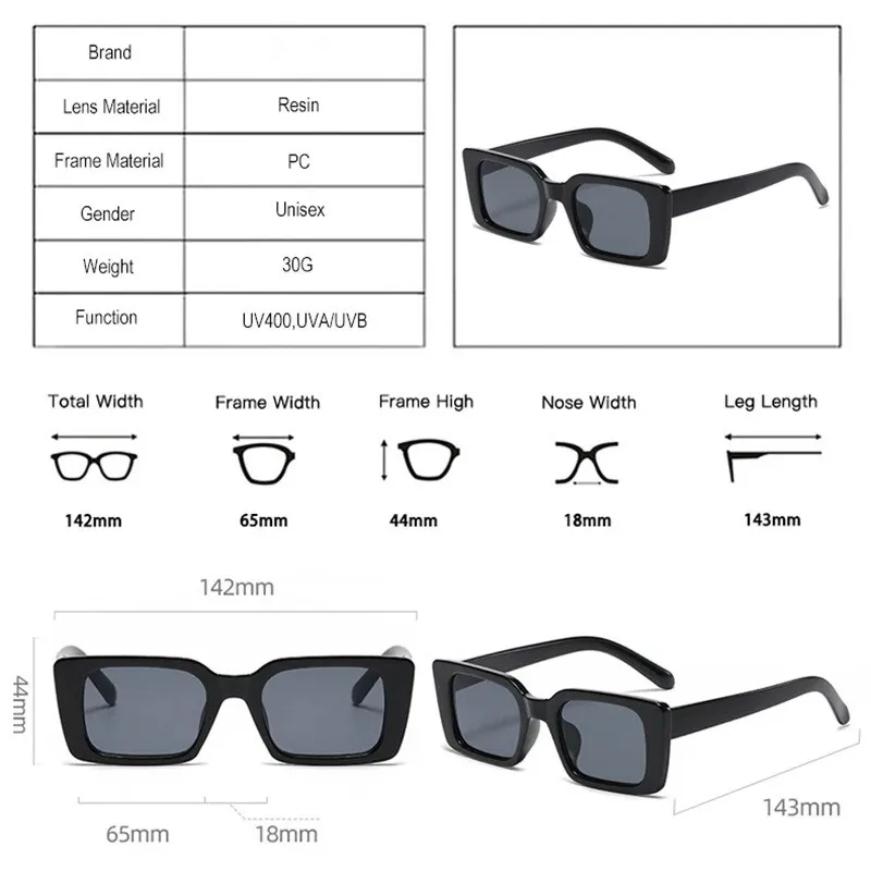 Fashion Square Small Frame Women's Sunglasses retro Style casual Ins Casual Summer Vacation Beach Decorative Glasses 6