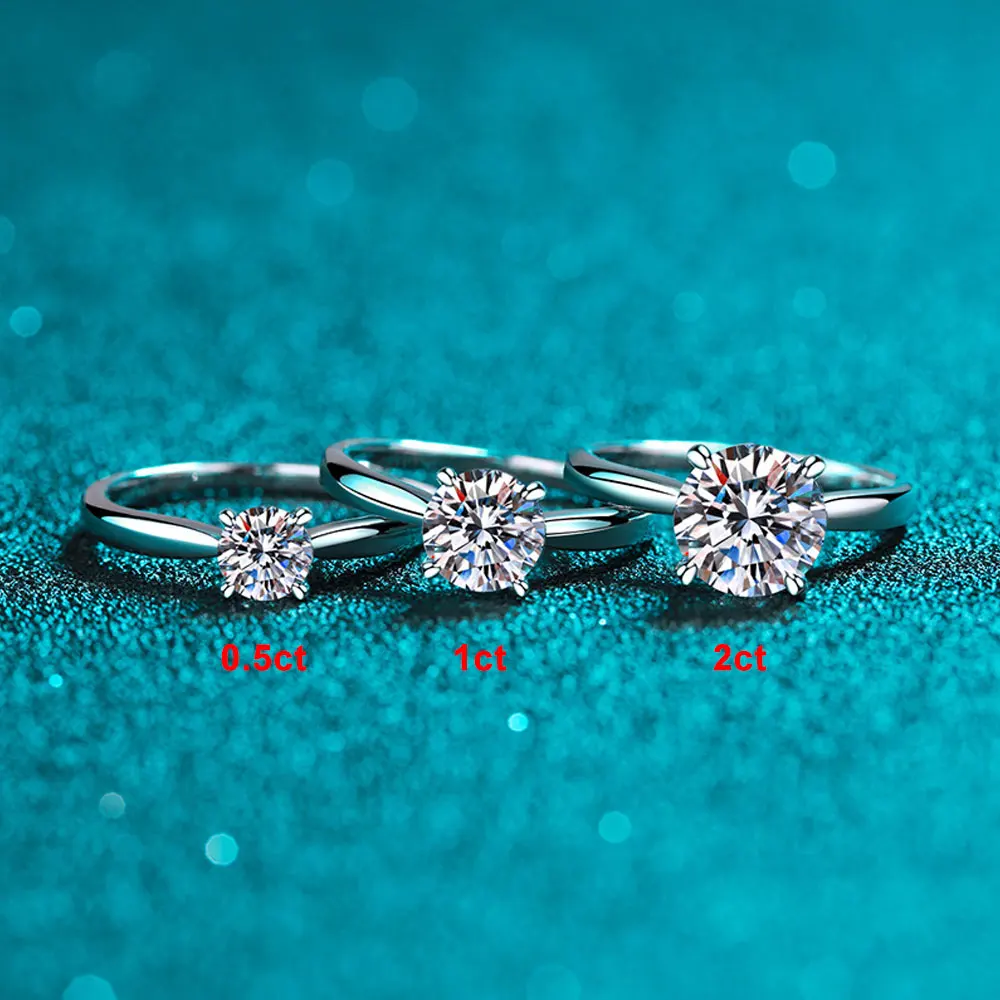 Engagement Rings Wedding Rings Stone Rings Fashion Rings Fashion Ring Finger Rings Metal Rings KNOBSPIN D VVS1 Moissanite Rings for Women Man 4 Prong Solitiare Engagement Wedding Diamond Ring with GRA Certified s925 Sliver
