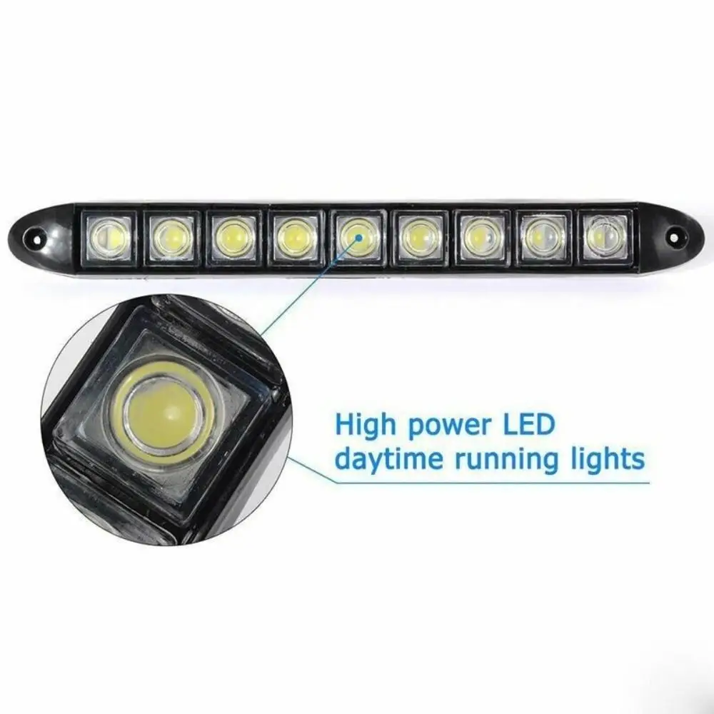 Pcb + 알루미늄 9 LED 주간 주행등, 방수 12V 자동차 안개 주간 주행 램프, 유연한 자동차 주간 주행등