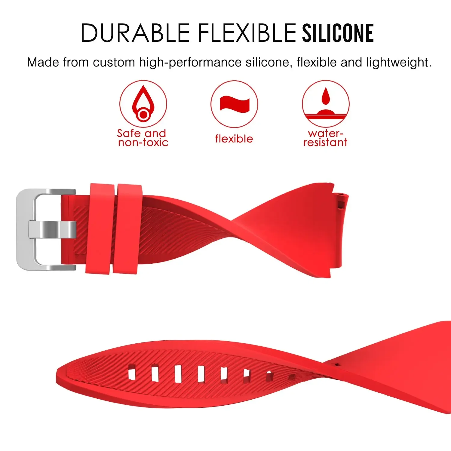 Soft Silicone Sport Strap - 22mm Bracelet