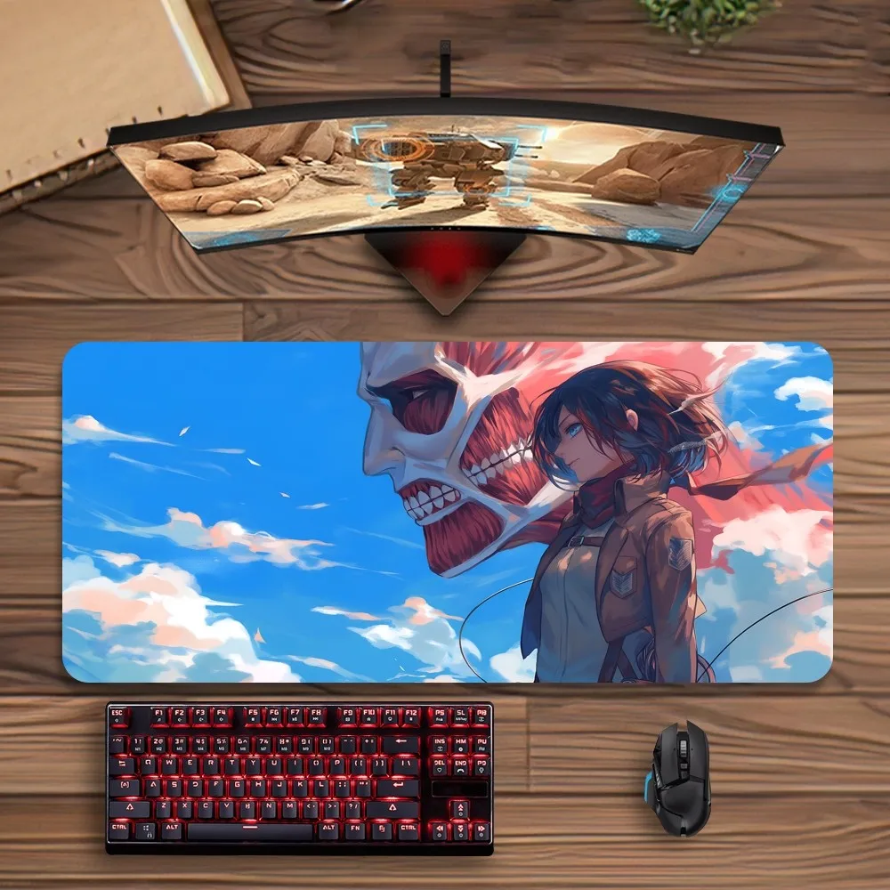 Attack-On-Titan Ackerman Mousepads Monster Large Mouse Mat Big Desk Pad Non Slip Rubber Mouse Pad Big Keyboard Mats Mouse Pad 4