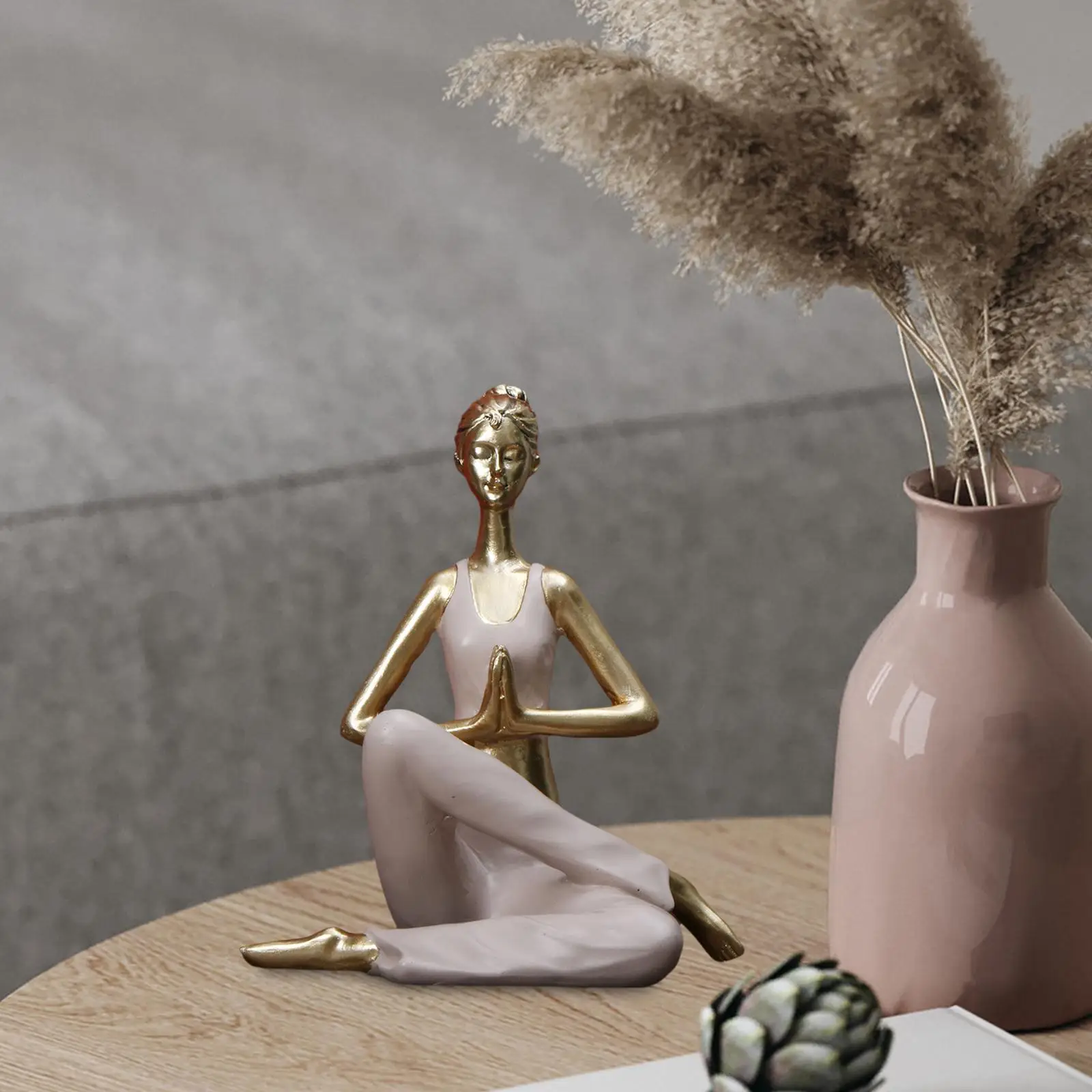 Yoga Statues Figurines Resin Crafts Ornament Yoga Girl Statue Yoga Sculpture for Desk Living Room Office Yoga Studio Shelf