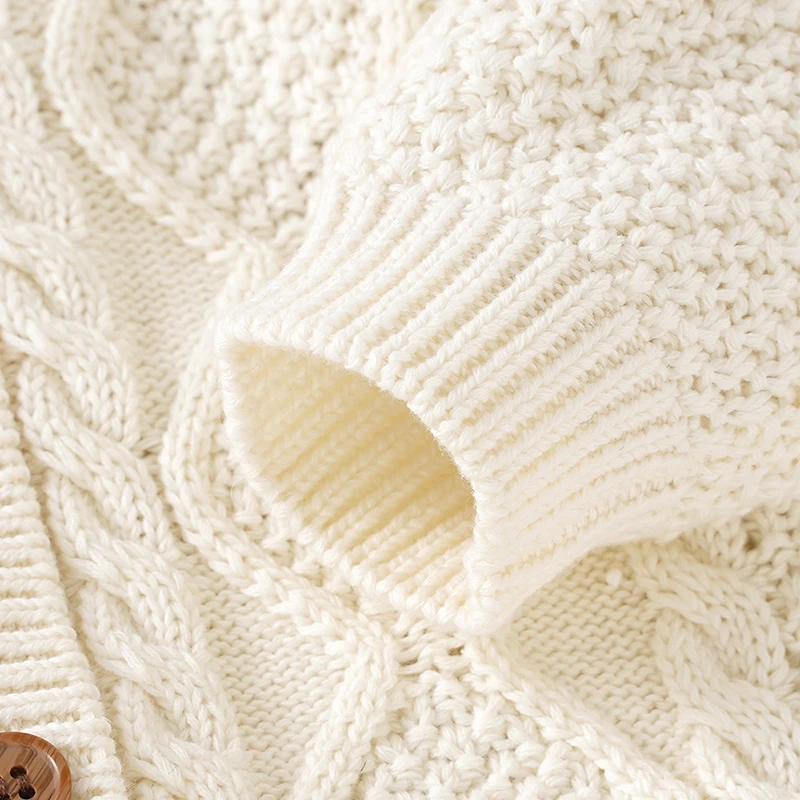 Maglione per bambini in cotone lavorato a maglia per neonati Abbigliamento per bambini Moda Solid Top Capispalla Infantile Ragazze Ragazzi Cardigan Manica lunga Autunno 0-3 anni - immagine 5
