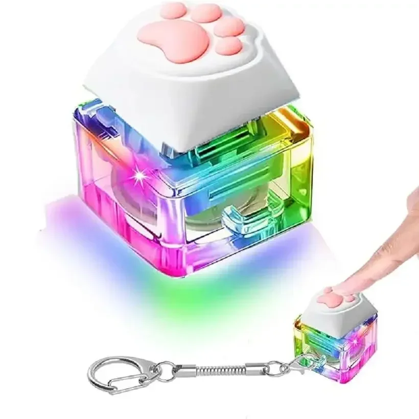 Keyboard Key Toy Stress Relief Fidget Button Keycap Clicker Keychain Finger fidget toy,sensory fidget toy,anti stress toy,keychains key rings
