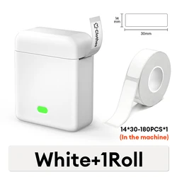 Compact Inkless Thermal Label Printer for Custom Stickers and Price Tags (White Add 1Roll)