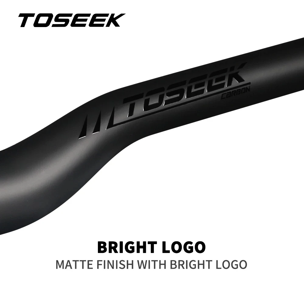 TOSEEK Black Matte Carbon Fiber Handlebar 31.8mm Bike MTB Handlebars Width 580/600/620/640/660/680/700/720/740/760mm