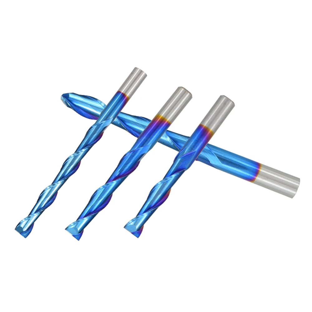 Ucheer Peças mm Azul Nano Flauta Gravura Bit Carboneto de Tungstênio Fresa Cnc Revestido Fresa Cnc para Trabalhar Madeira - Image 2
