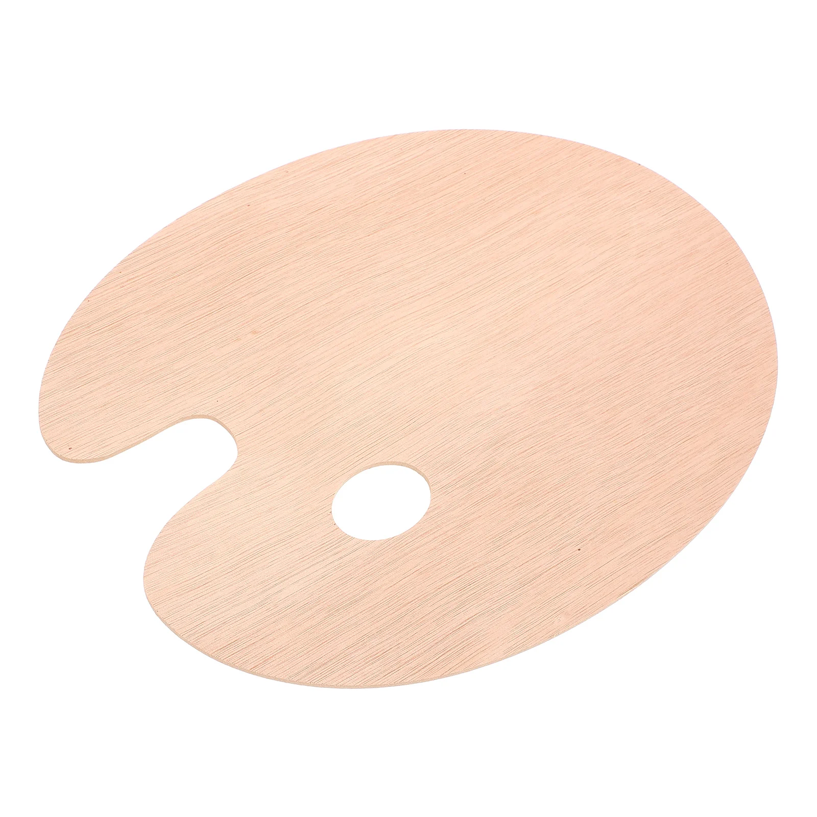 Oval Wooden Palette With Thumb Hole Large Watercolor Paint Plate Gouache Painter Wood Pallet Supplies Painting Tool
