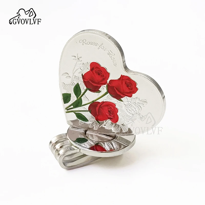 Golf Ball Marker Love Rose With Magnetic Cap Clips Girl Golfers Alloy Marker Golf Accessories Removable