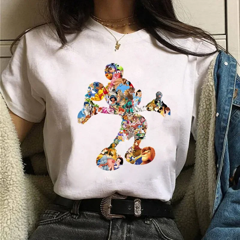 thumbnail image 1 of Camiseta de algodón de Mickey Minnie Mouse de Disney para niños, camiseta de manga corta de verano para niños, camisetas casuales Kawaii, ropa para bebés, 1 of 5
