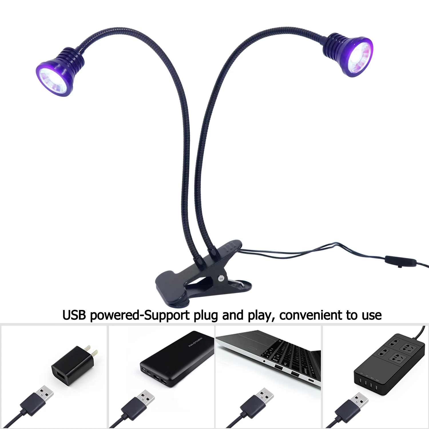 Led Nail Lights Dryer UV Lamp Ultraviolet Flexible Clip-On Desk Mini USB Gel Curing Manicure Pedicure Salon Tools DIY Nail Art
