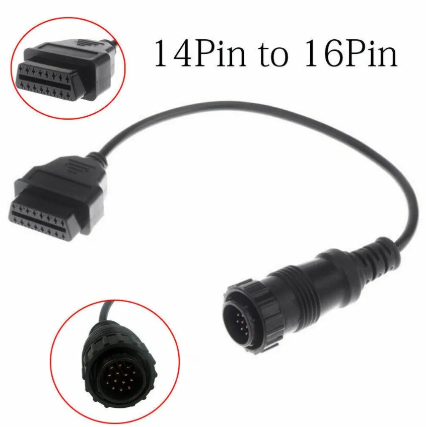 High Quality For Mercedes For BENZ Sprinter 14pin To 16Pin Car Diagnostic Cable 14 Pin To OBDII OBD2 OBD II ODB 2 16 Pin Adapter — view 3