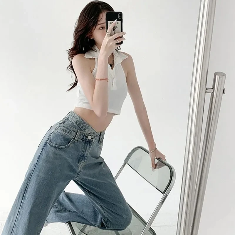 

Jeans Women Wide Leg Pants Mom Femme Black Blue Jeans High Waist Y2k Woman Straight Trousers Clothing Pantalones Spodnie Damskie