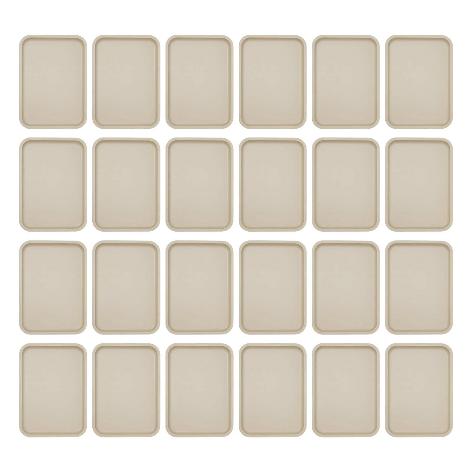 24 Stück langlebige Khaki-Tabletts, stapelbar, platzsparend, hitzebeständig, 120 ℃ Erstklassiges Tablett für Restaurants, Küchen, Hotels – Detail 2